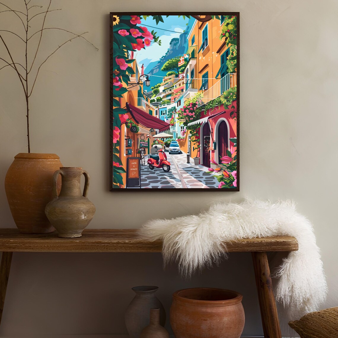 Positano Travel Poster, Amalfi Italy Illustration - Image 2