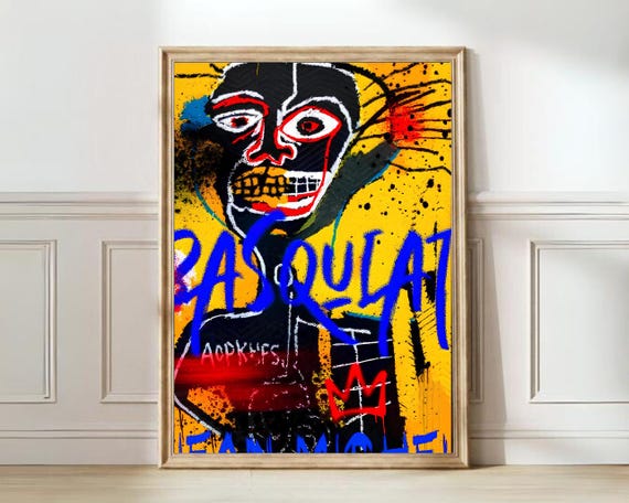 Basquiat Print Basquiat Poster Basquiat Exhibition Poster Basquiat Wall Art Maximalist Print Colorful Wall Art Expressionist Print