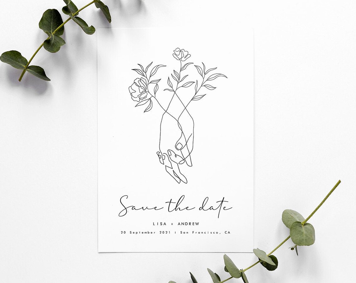 Save The Date Minimalist Wedding Line Art - Image 6