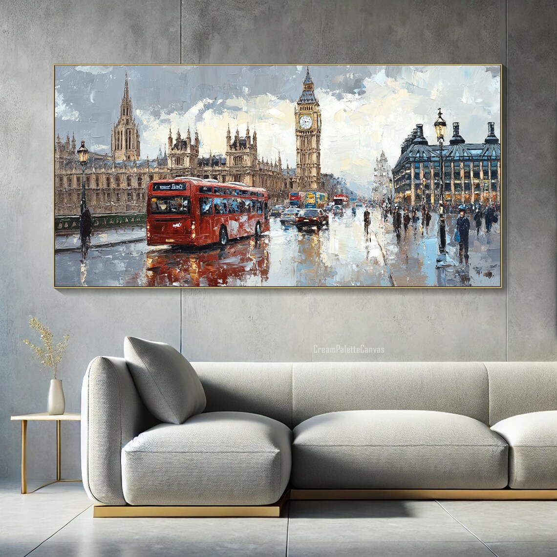 Modern London Street Scene, Abstract Art Print - Image 3