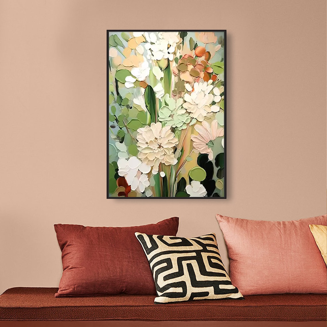 Daisy Flower Abstract Floral Art Print, Living Room - Image 3