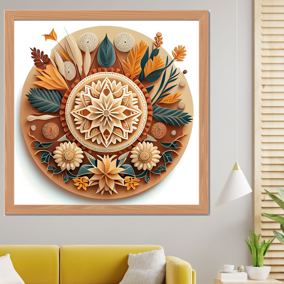 Nature Mandala Art Zen Wall Art Home Decor Mandala Wall Decor Custom Size Colourful Art Prints Art Wall Print Decor