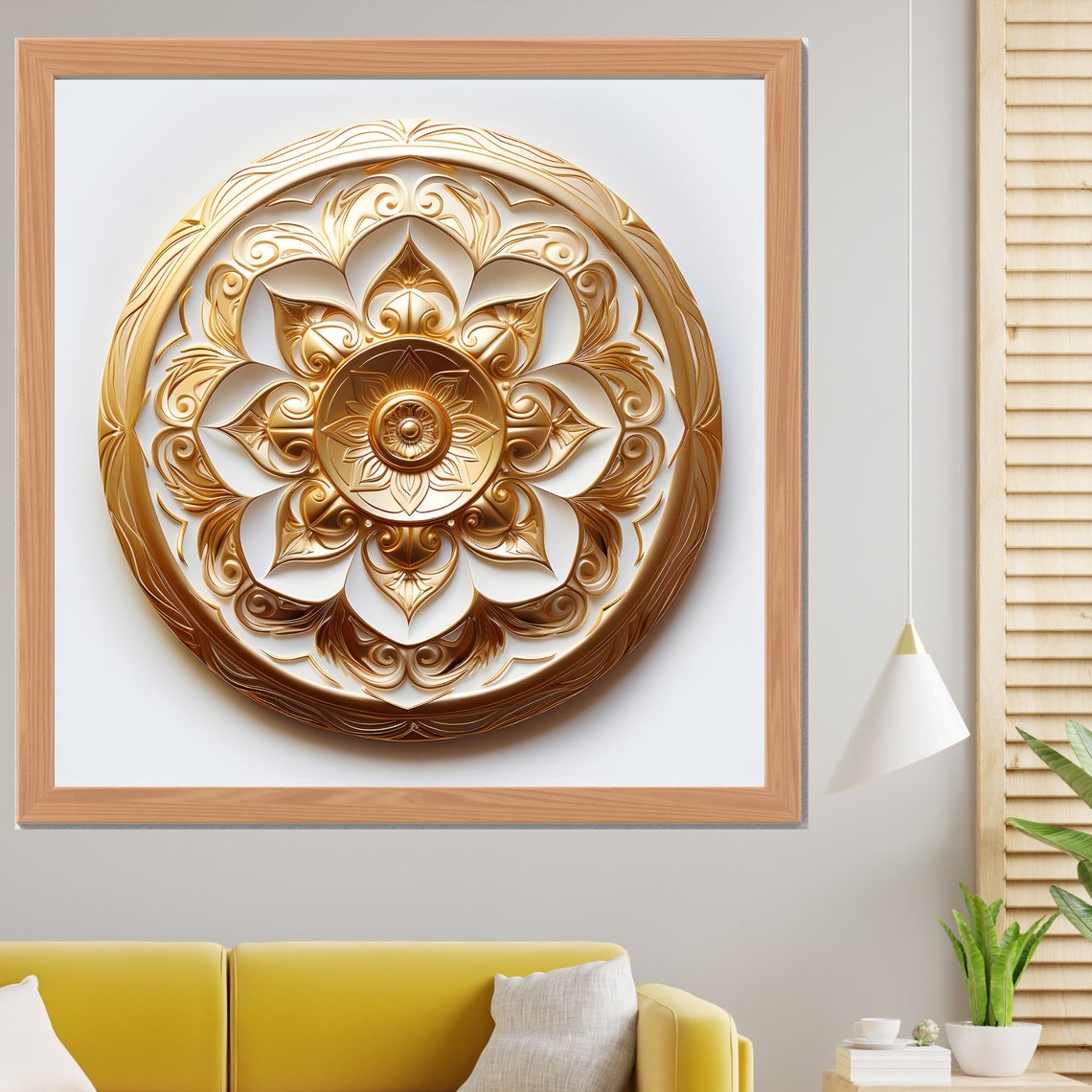 3d Golden Mandala Art Zen Wall Art Home Decor Mandala Wall Decor Custom Size Colourful Art Prints Art Wall Print Decor