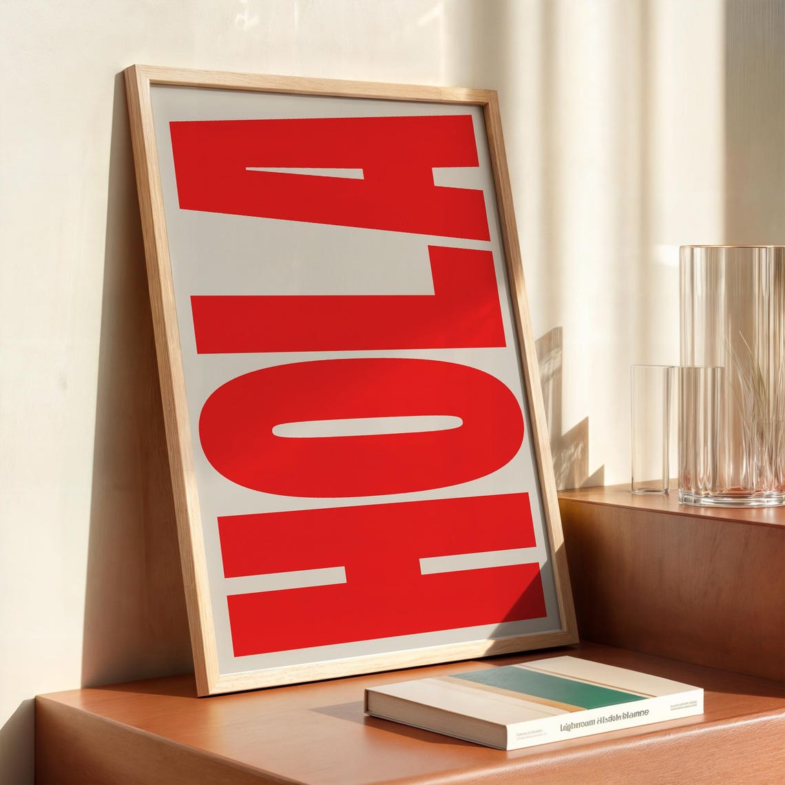Hola Print Typography, Retro Poster Art - Image 3