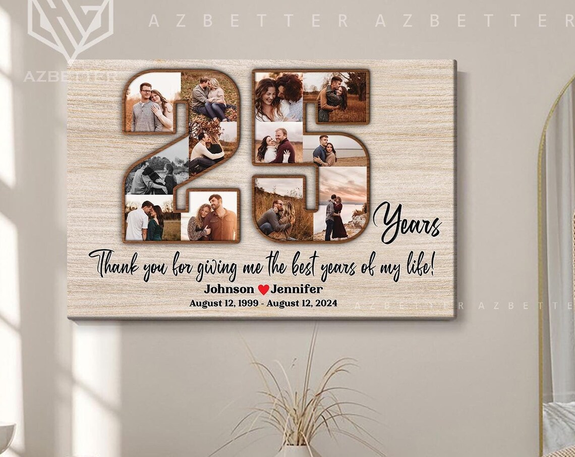 Personalized 25th Anniversary Photo Collage Best Years Couple Poster
