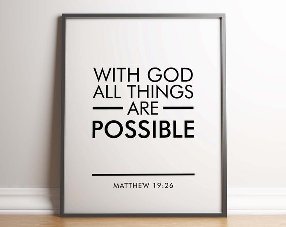 Matthew 1926 Bible Verse Print Christian Inspirational Poster Unframed Poster Minimal Print Spiritual Scripture Art
