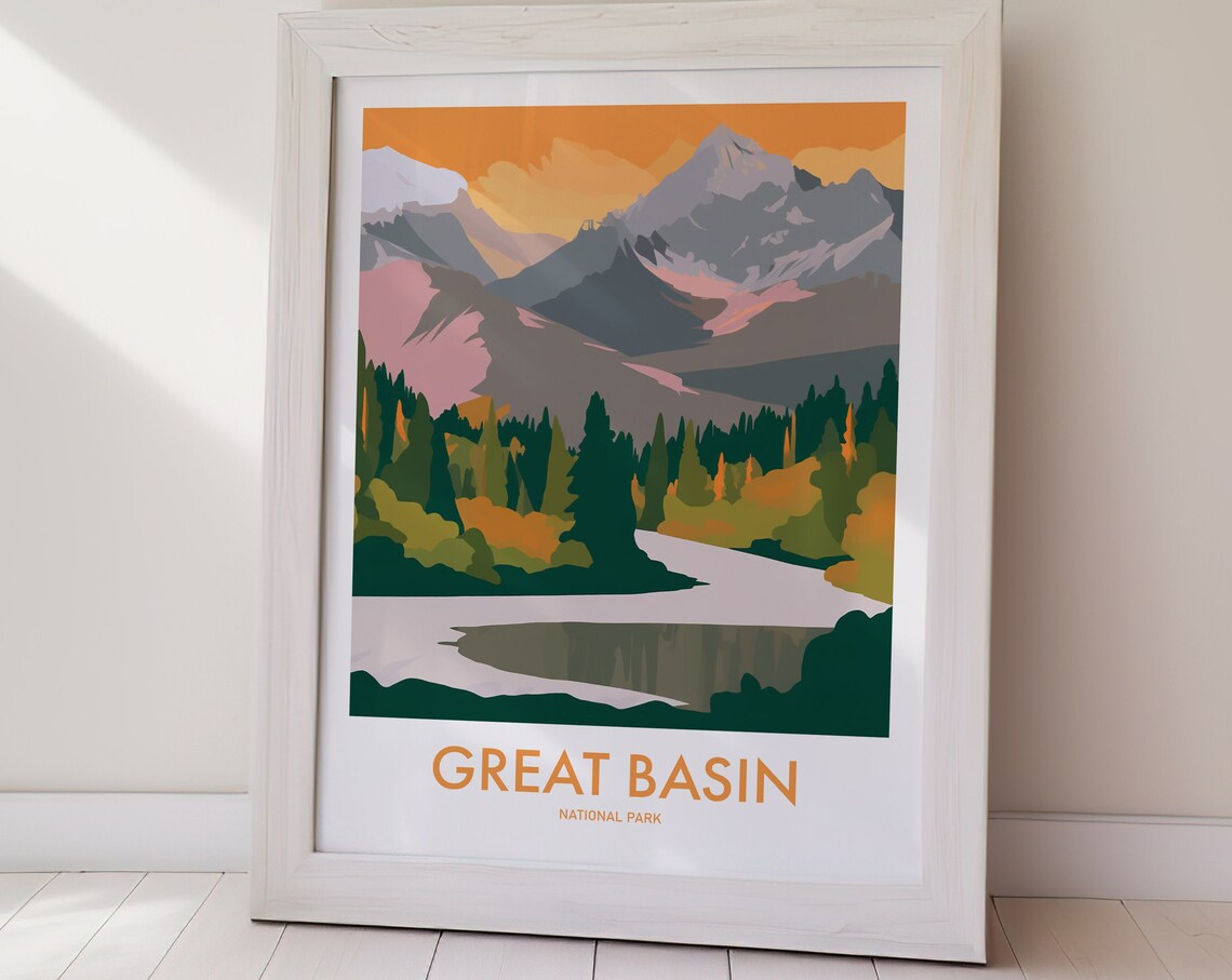 Great Basin National Park Mountain Lake Forest Autumn Colors Poster - Image 2
