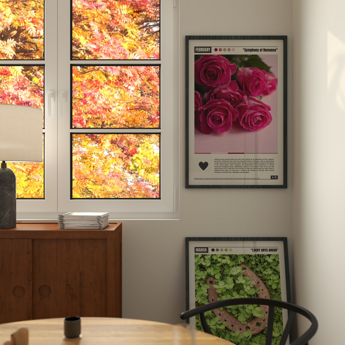 February Symphony of Romance Pink Roses Valentines Day Love Poster - Image 3