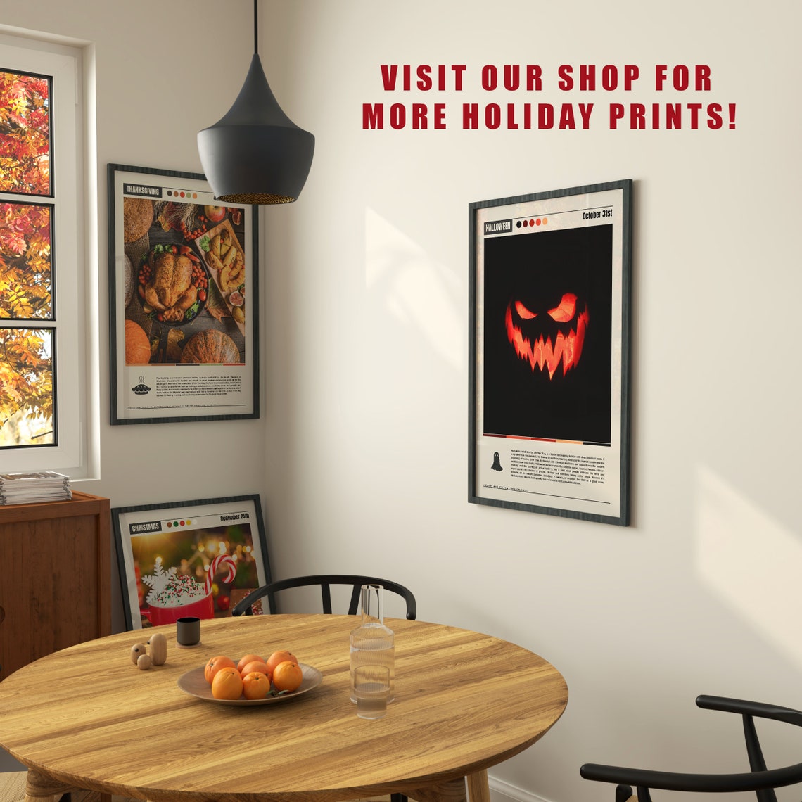 Halloween October 31st Menacing Glowing Jack O Lantern Face Poster - Image 6