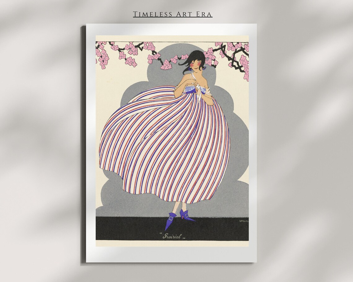 Vintage French Fashion Illustration, Art Print