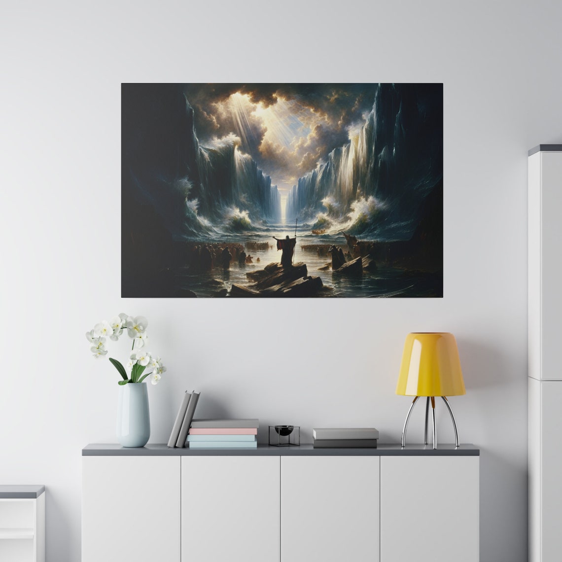 Moses Splitting The Red Sea Print Christian Artwork From Bible Stories Fast Shipping - Image 2