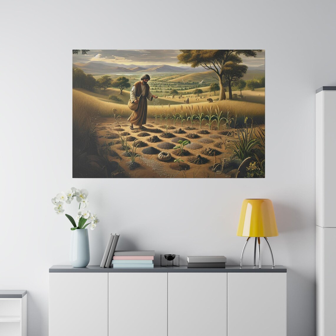 Vintage Parable Of The Sower In The Golden Field Biblical Poster - Image 3