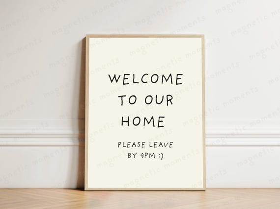 Welcome To Our Home Print Funny Housewarming Sign Sarcastic Wall Art Minimalist Typography Poster Guest Room Decor