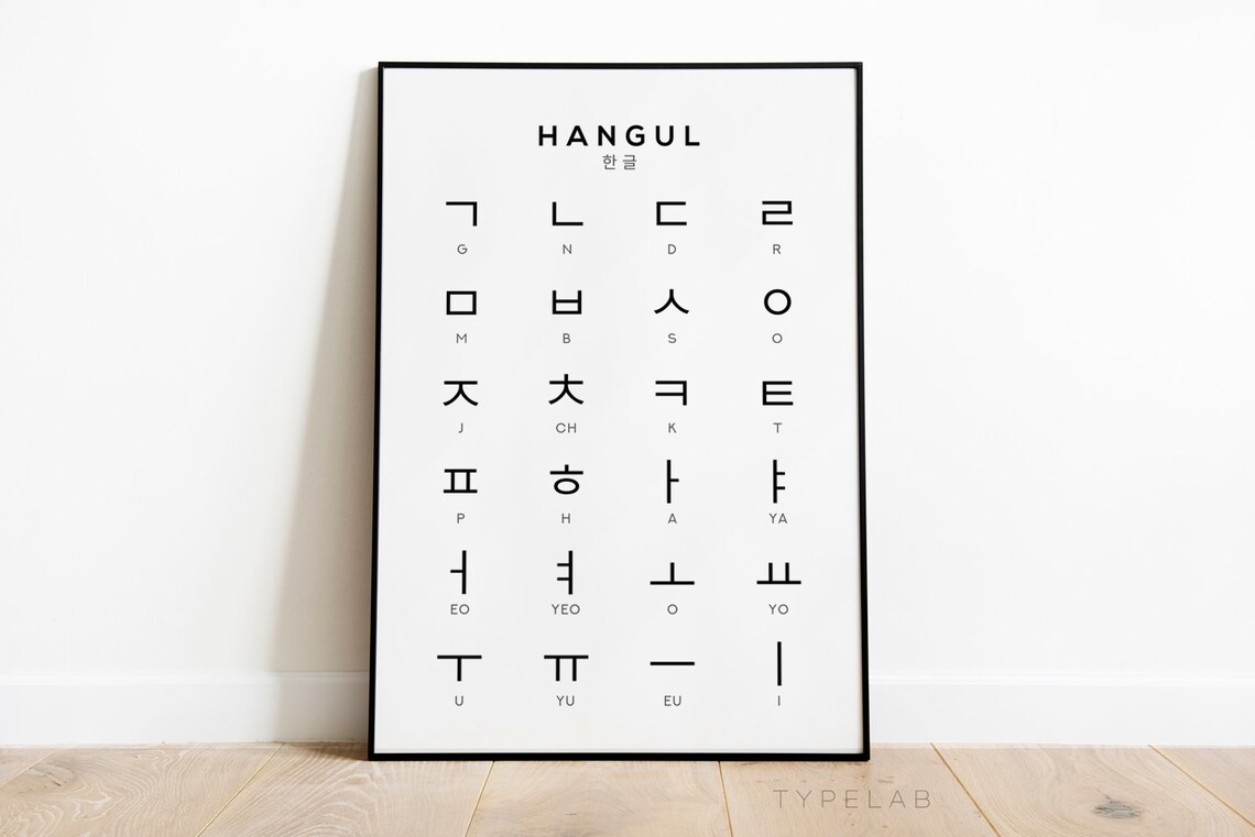 Korean Alphabet and Number Art Set, Hangul Print - Image 2