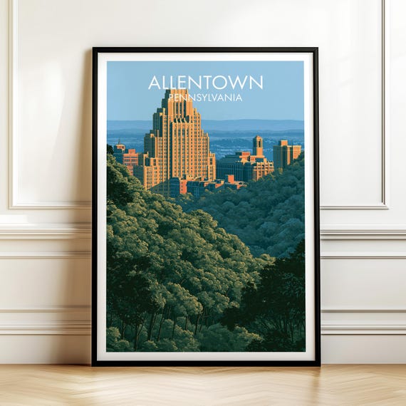 Allentown Pennsylvania Vintage Travel Poster