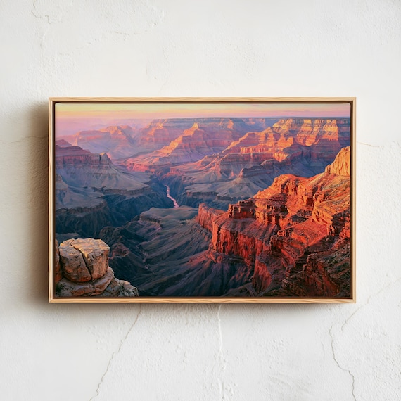 Grand Canyon Golden Sunset Panoramic Desert Landscape Photo Poster