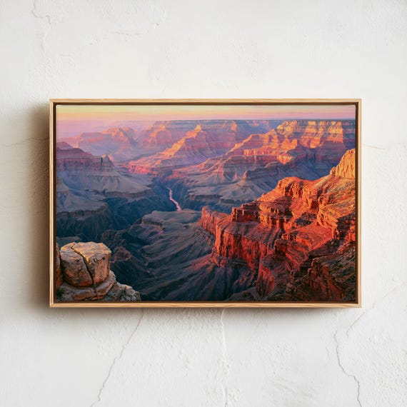 Grand Canyon National Park Poster Vintage Nature Landscape Horizontal Classical Oil Painting Wall Art