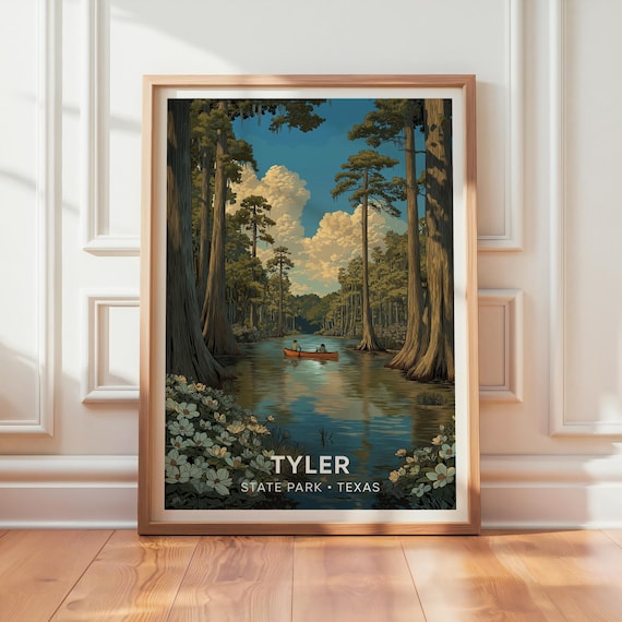 Tyler State Park Texas Vintage Travel Poster