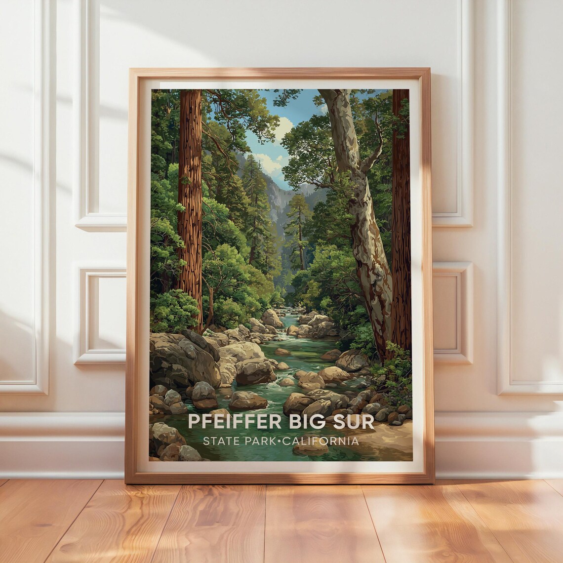 Big Sur State Park Vintage California Travel Poster