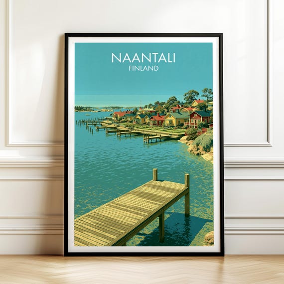 Naantali Finland Travel Poster Vintage Europe Wall Art Print For Home Decor