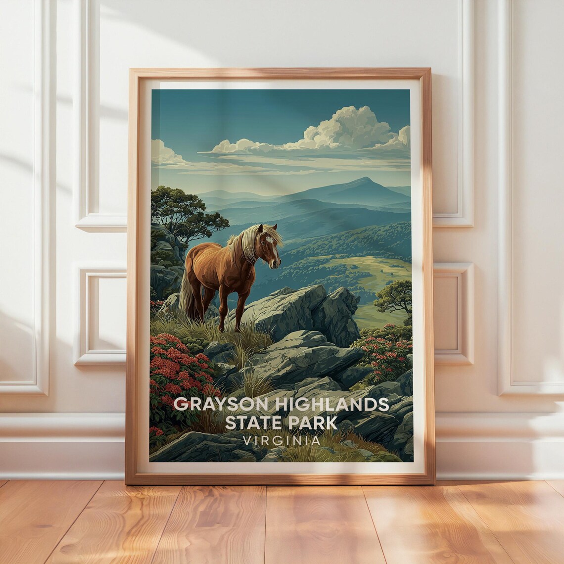 Grayson Highlands State Park Poster Vintage Travel Print Virginia Landscape