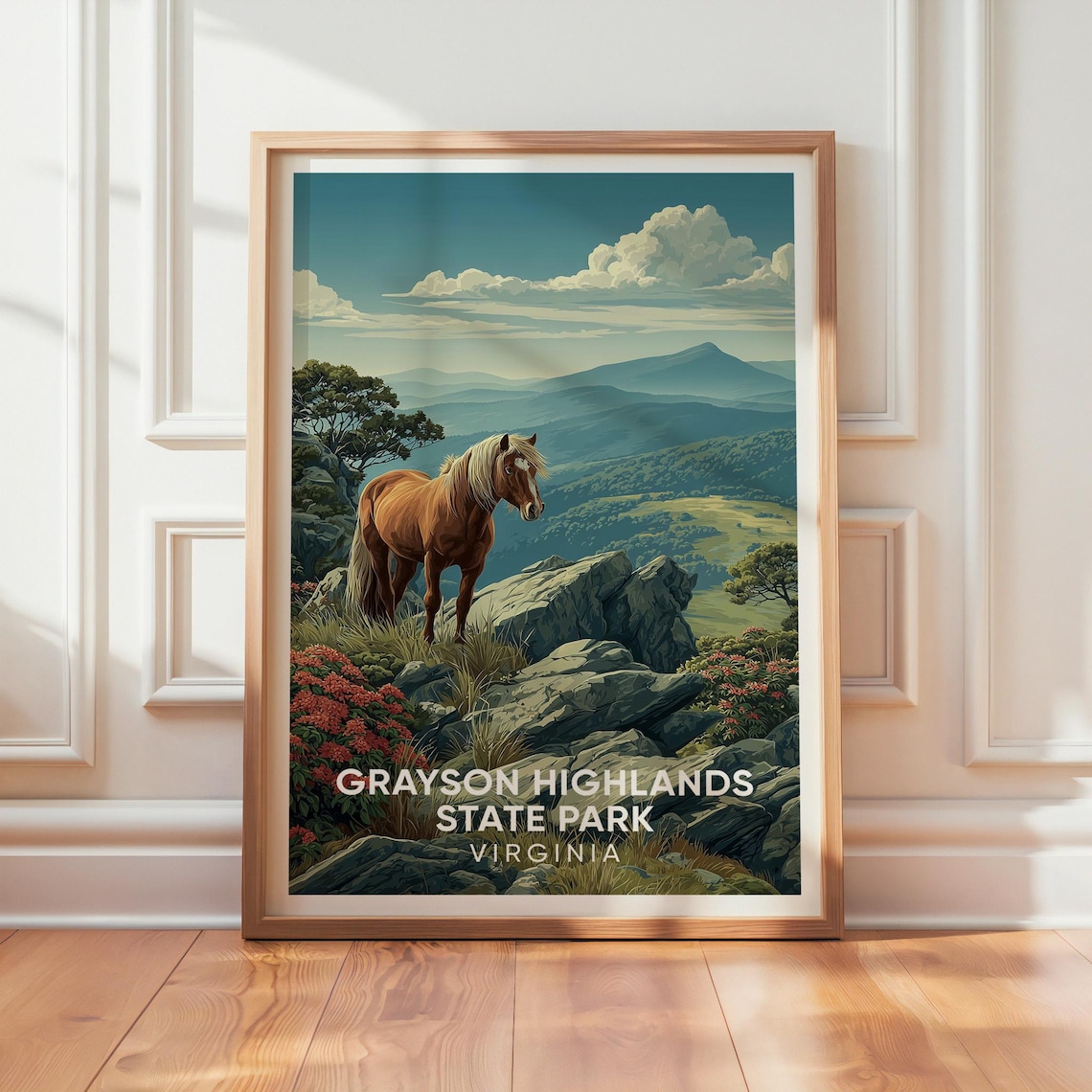Grayson Highlands State Park Virginia Pony Vintage Travel Poster