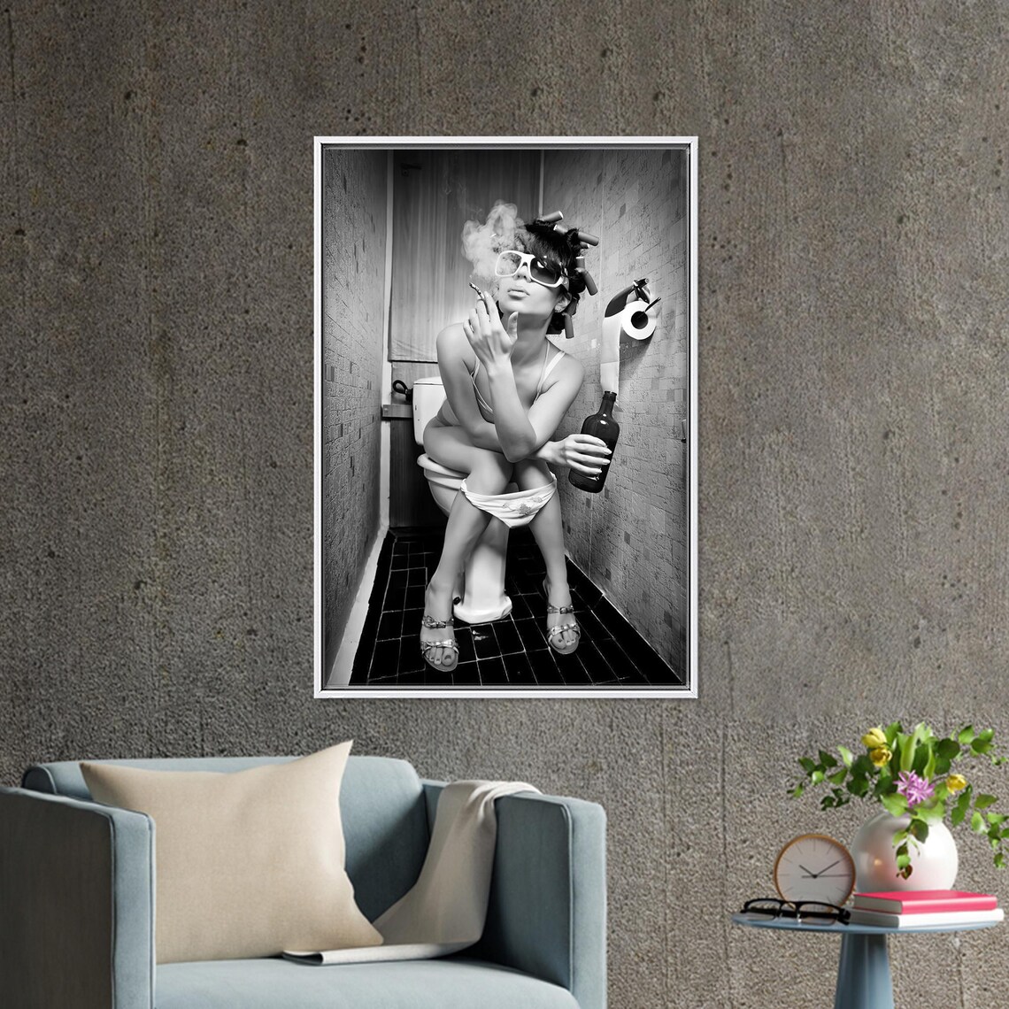 Smok​ing Woman Art Print, Personalized Teacher Gift - Image 3