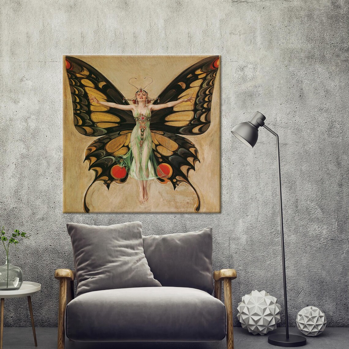 Woman Glass Butterfly Fairy Decor, Modern Gift