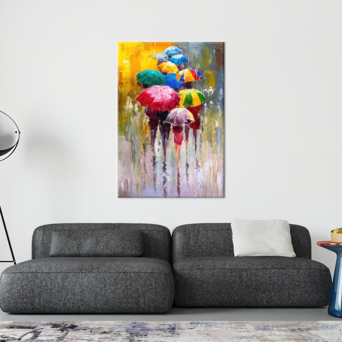 People With Umbrella, Modern Bedroom Decor - Image 4