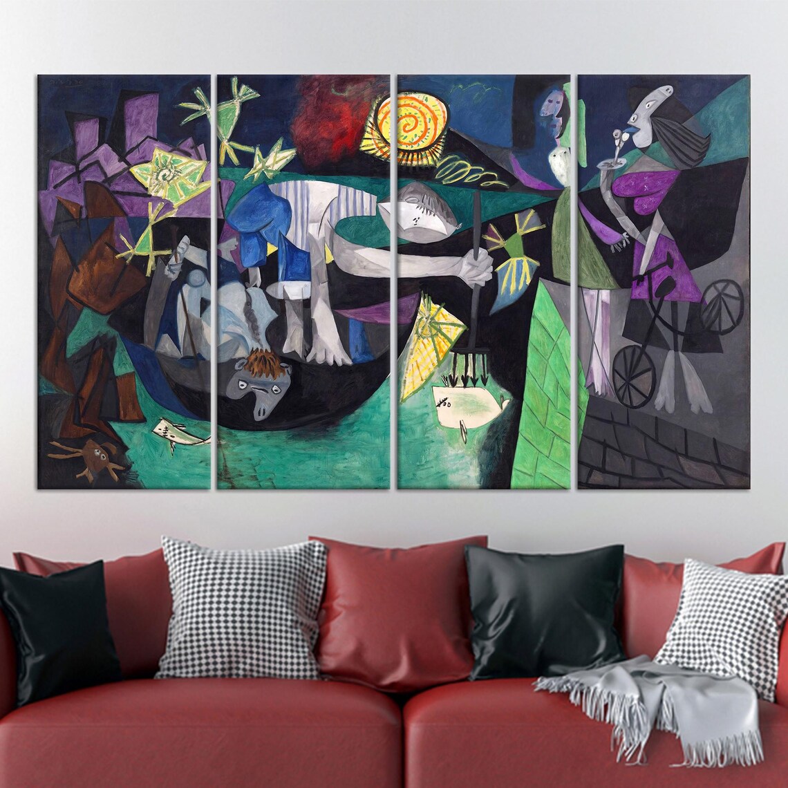 Pablo Picasso Night Fishing At Antibes, Surreal Art - Image 2