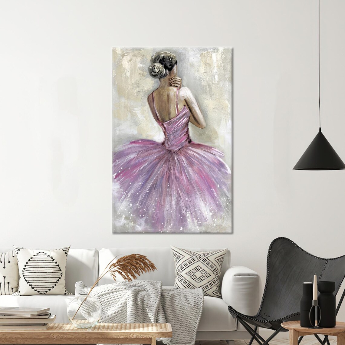 Ballerina Wall Hanging, Modern Glass Dancer Decor