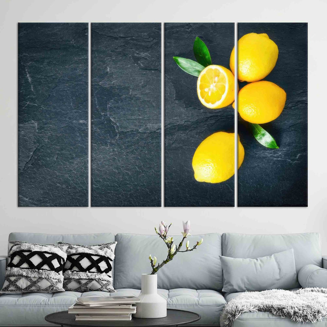 Lemon Pattern Art, Modern Kitchen Decor - Image 3