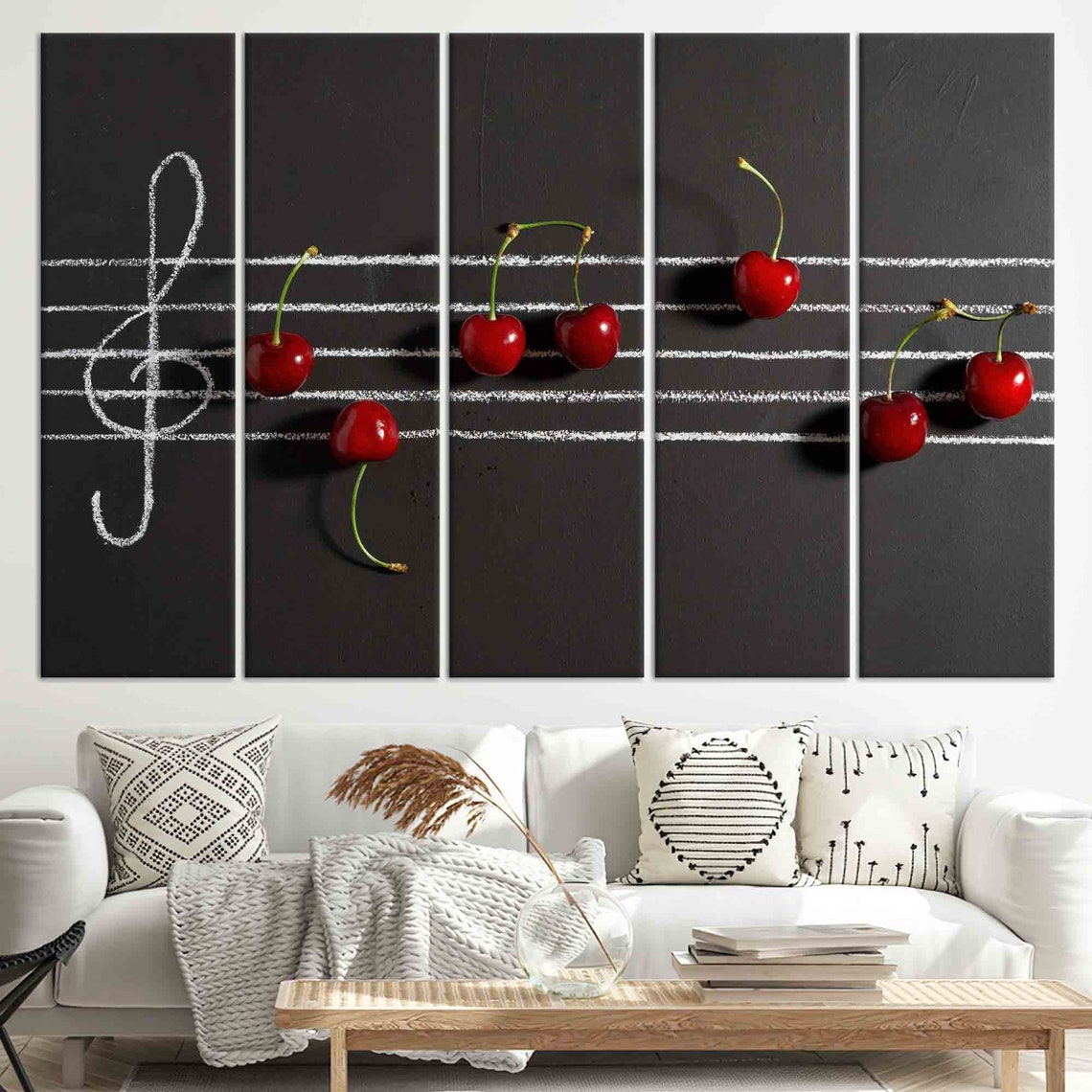 Cherry And Music Notes, Modern Artwork - Image 2