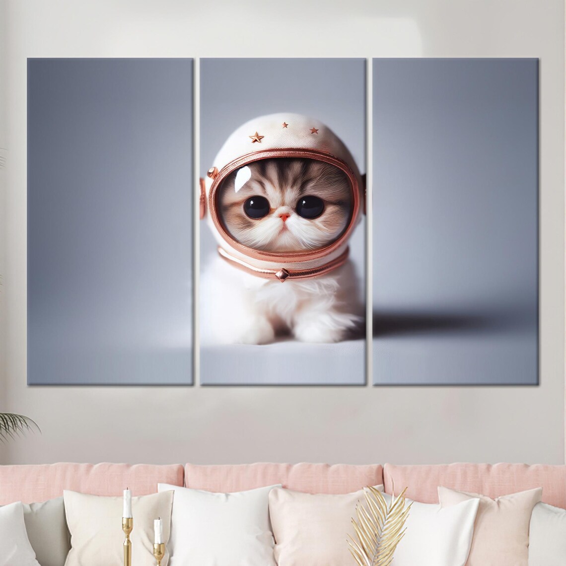 Astronaut Cat Surrealist Poster, Abstract Cat Design - Image 4