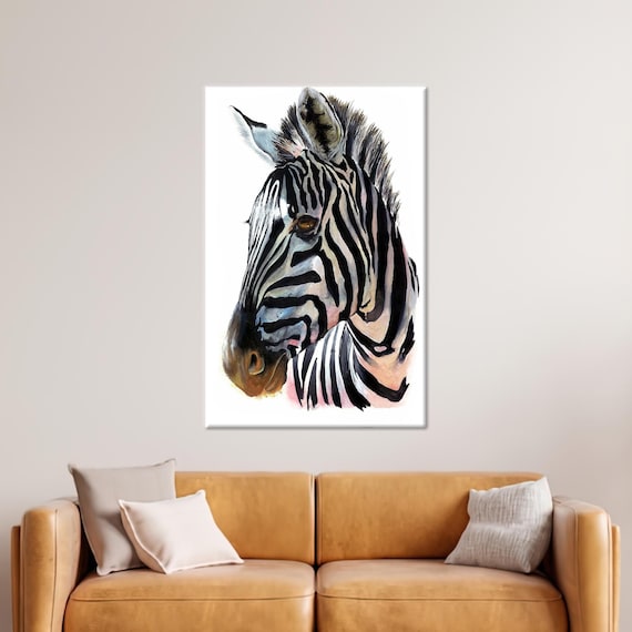 Zebra Painting, Modern Wall Decor Gift