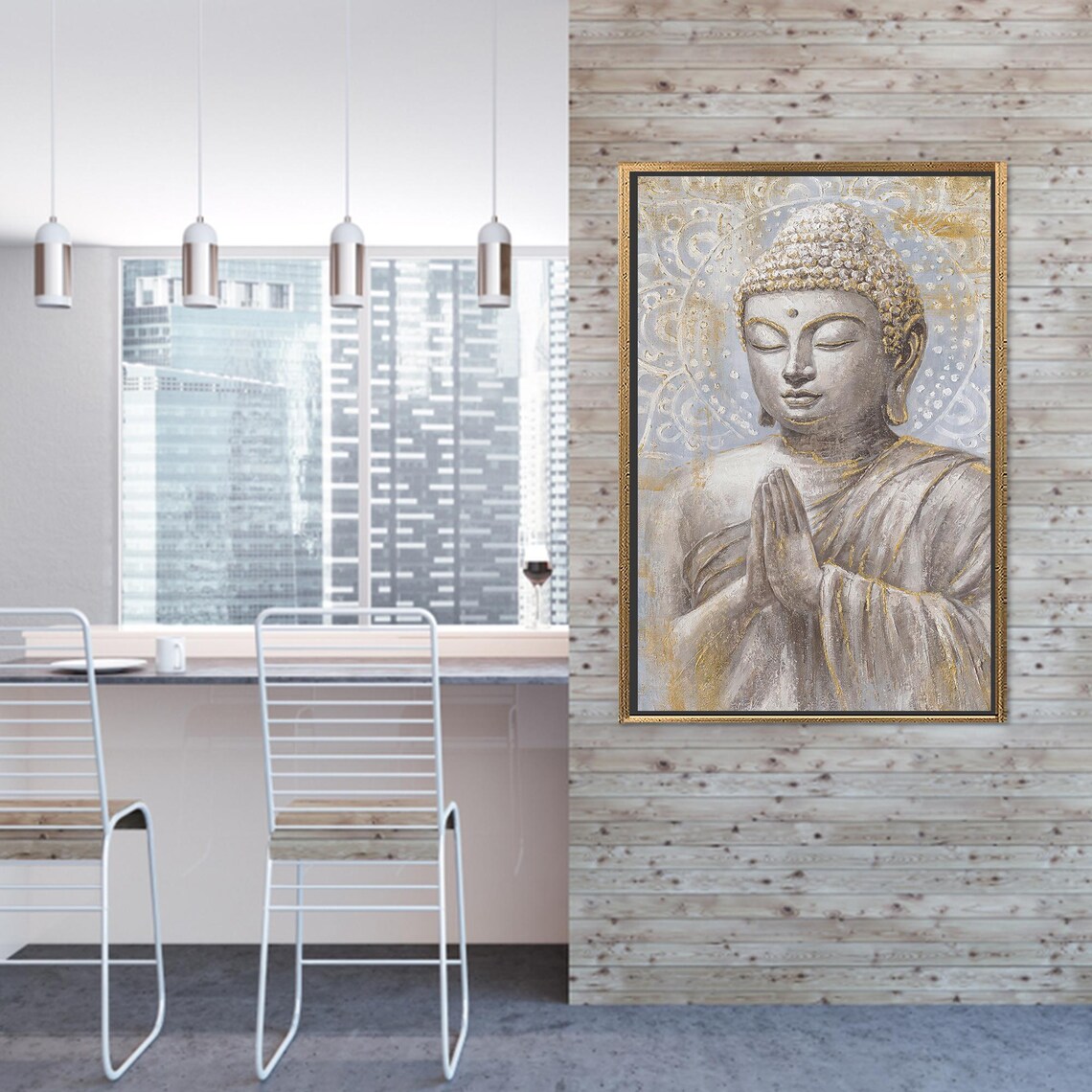 Asian Tempered Glass Buddha, Modern Buddhist Decor - Image 2