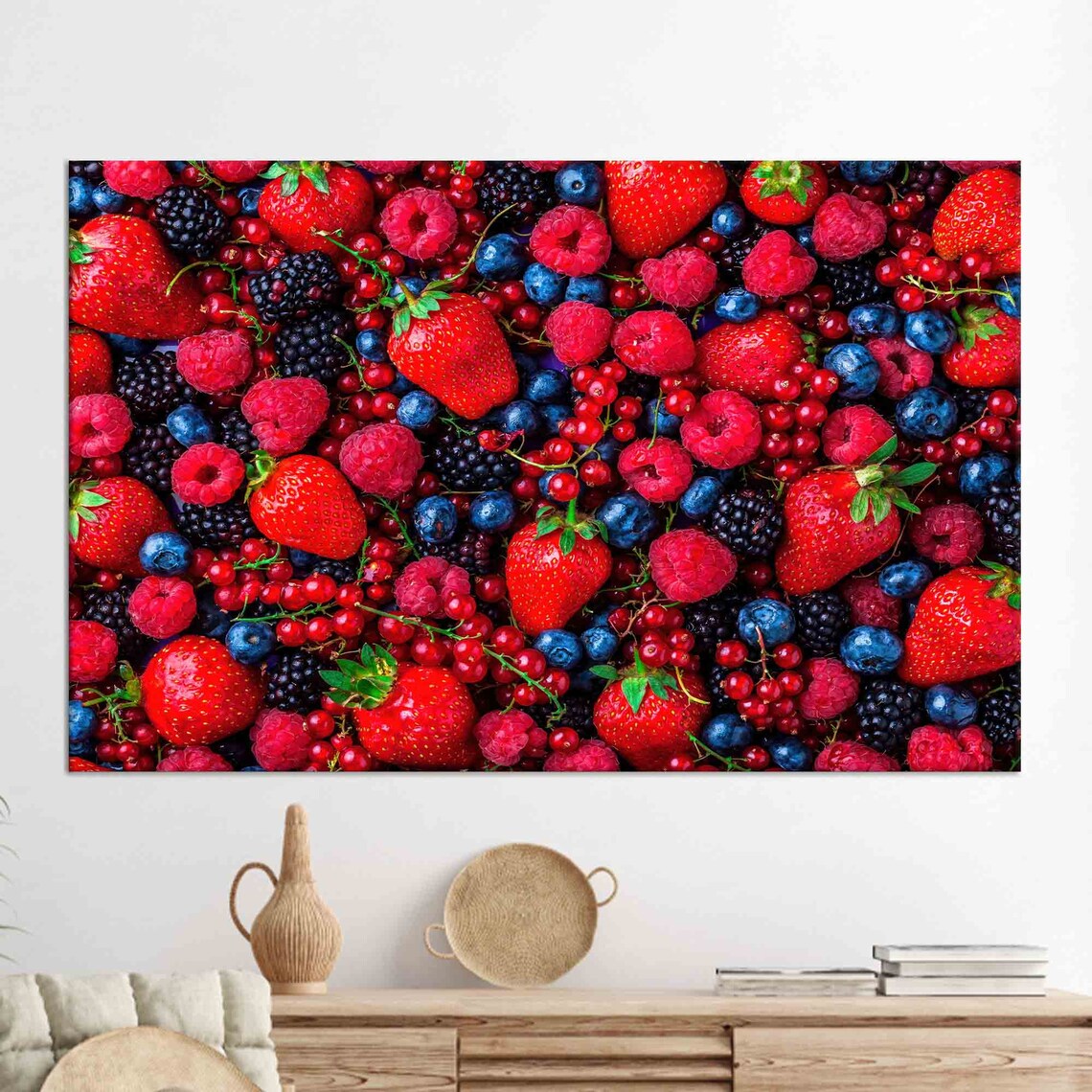 Raspberry and Blueberry Forest Fruits, Kitchen Wall Art