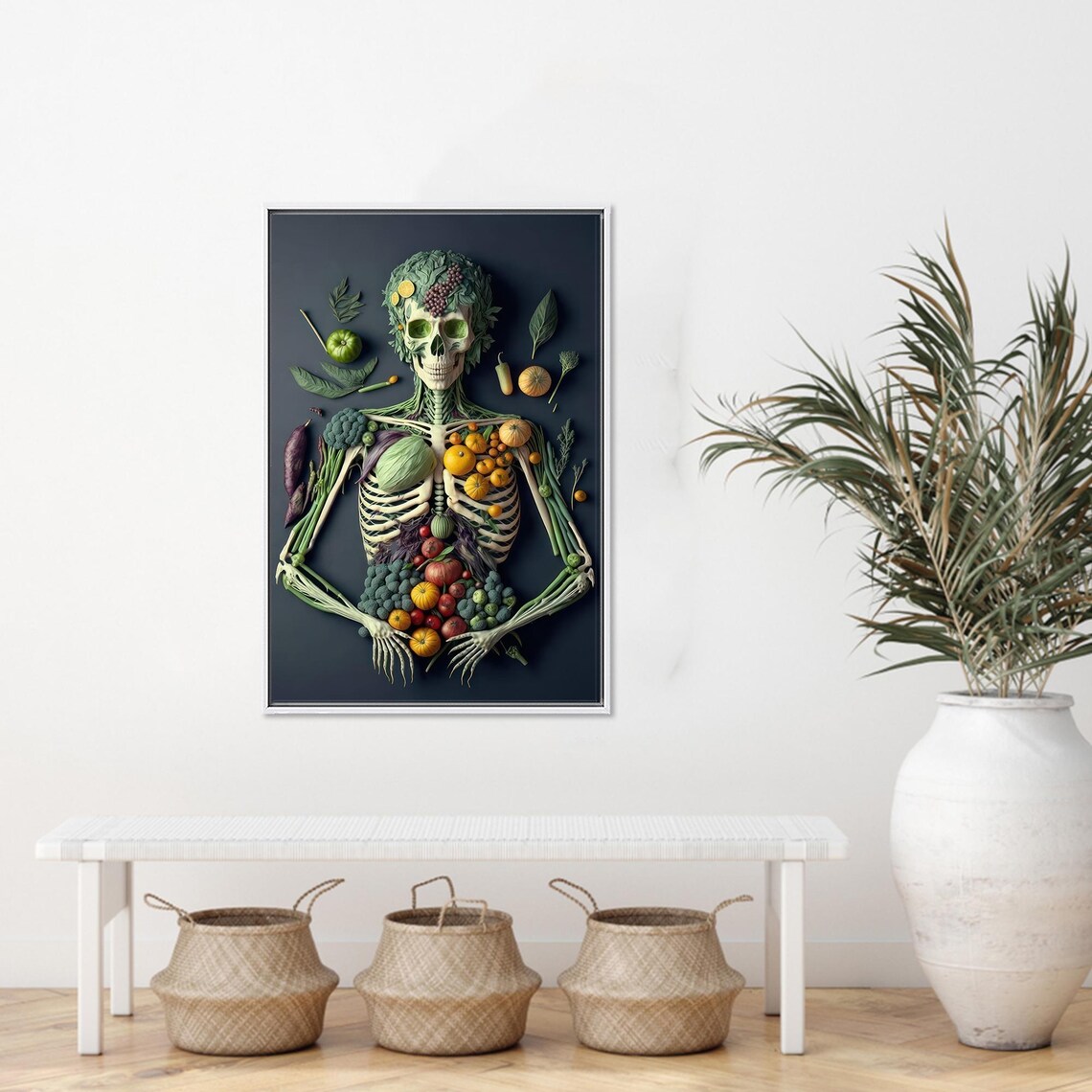 Happy Skeleton 3D Healty Living Art Print - Image 4