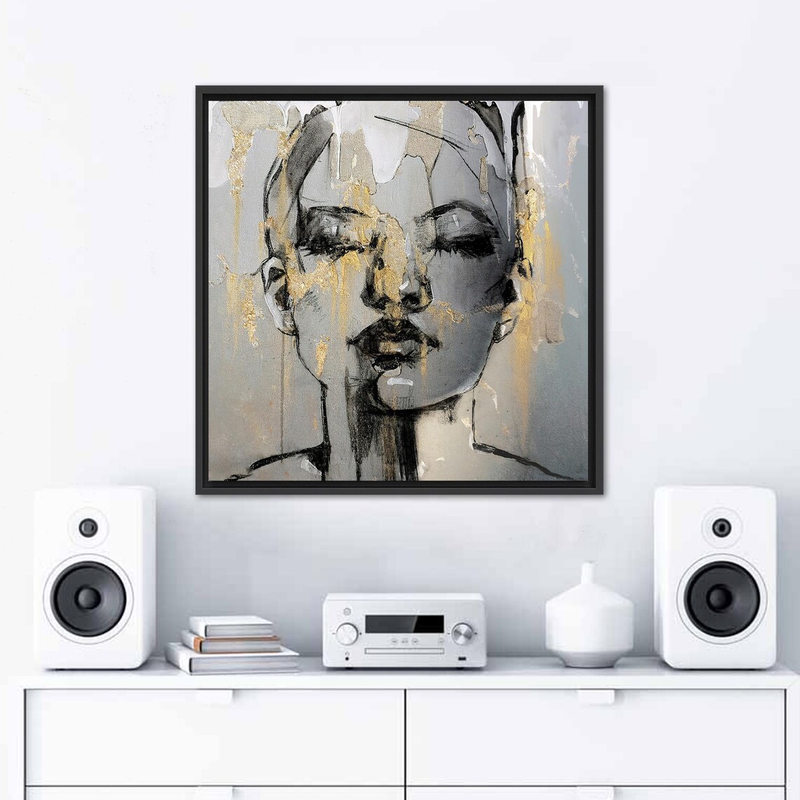 Contemporary Woman Portrait, Modern Gift Glass Art - Image 2
