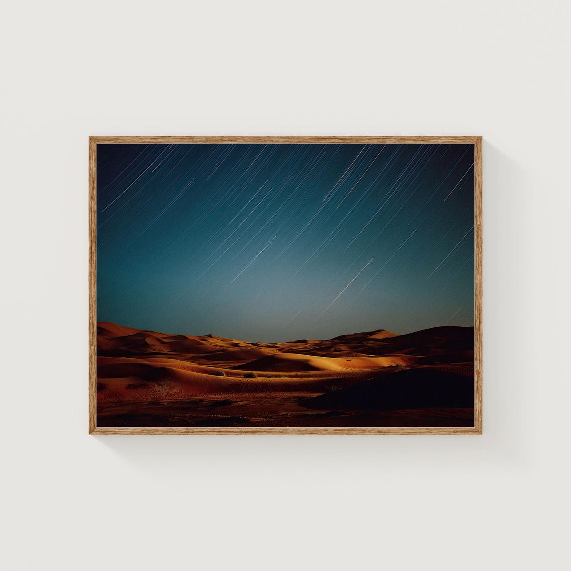 Star Trails Over Desert Dunes Night Sky Astrophotography Wall Art
