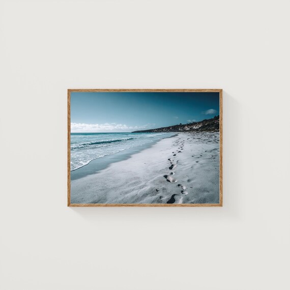 Kangaroo Island Beach Print Coastal Footprints Fine Art