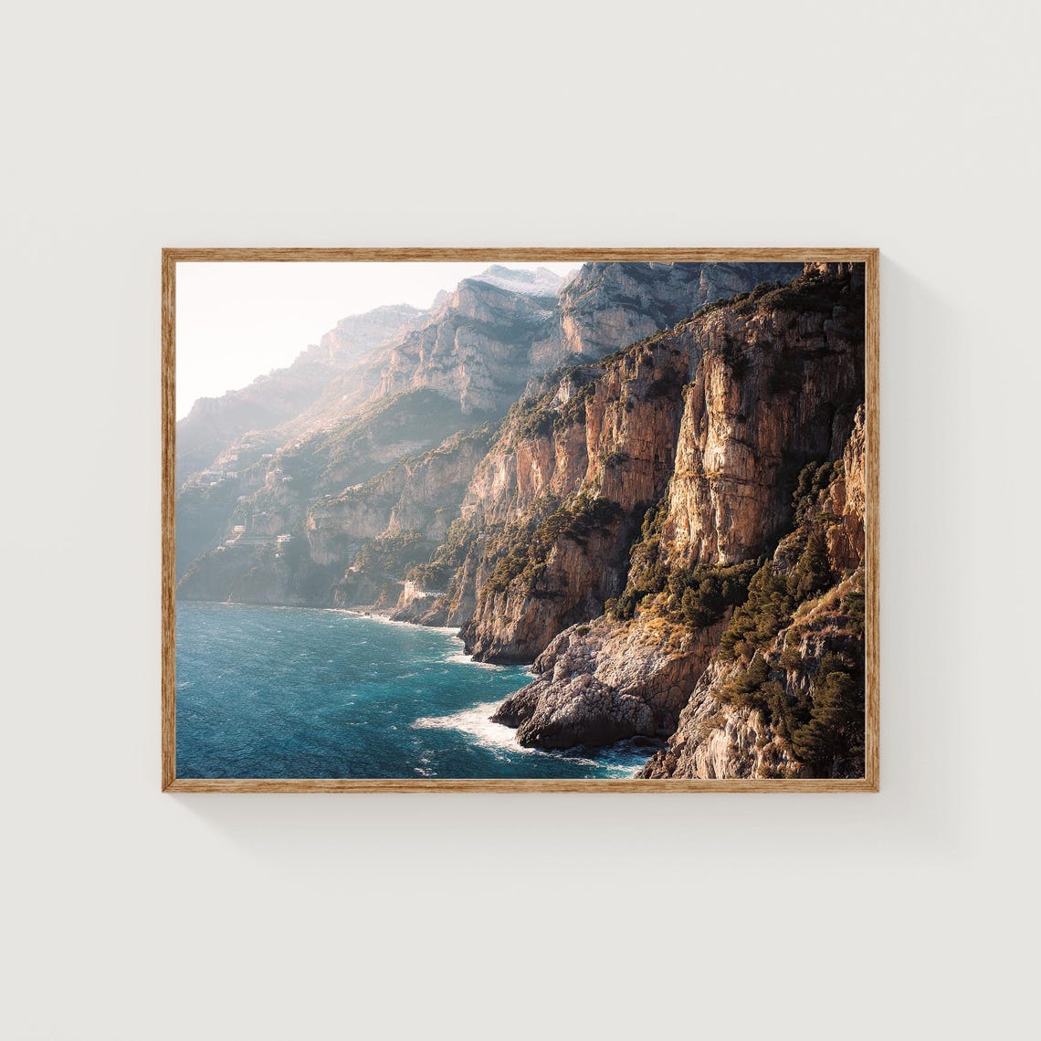 Rugged Dramatic Sea Cliff Coastline Turquoise Ocean Photo Poster