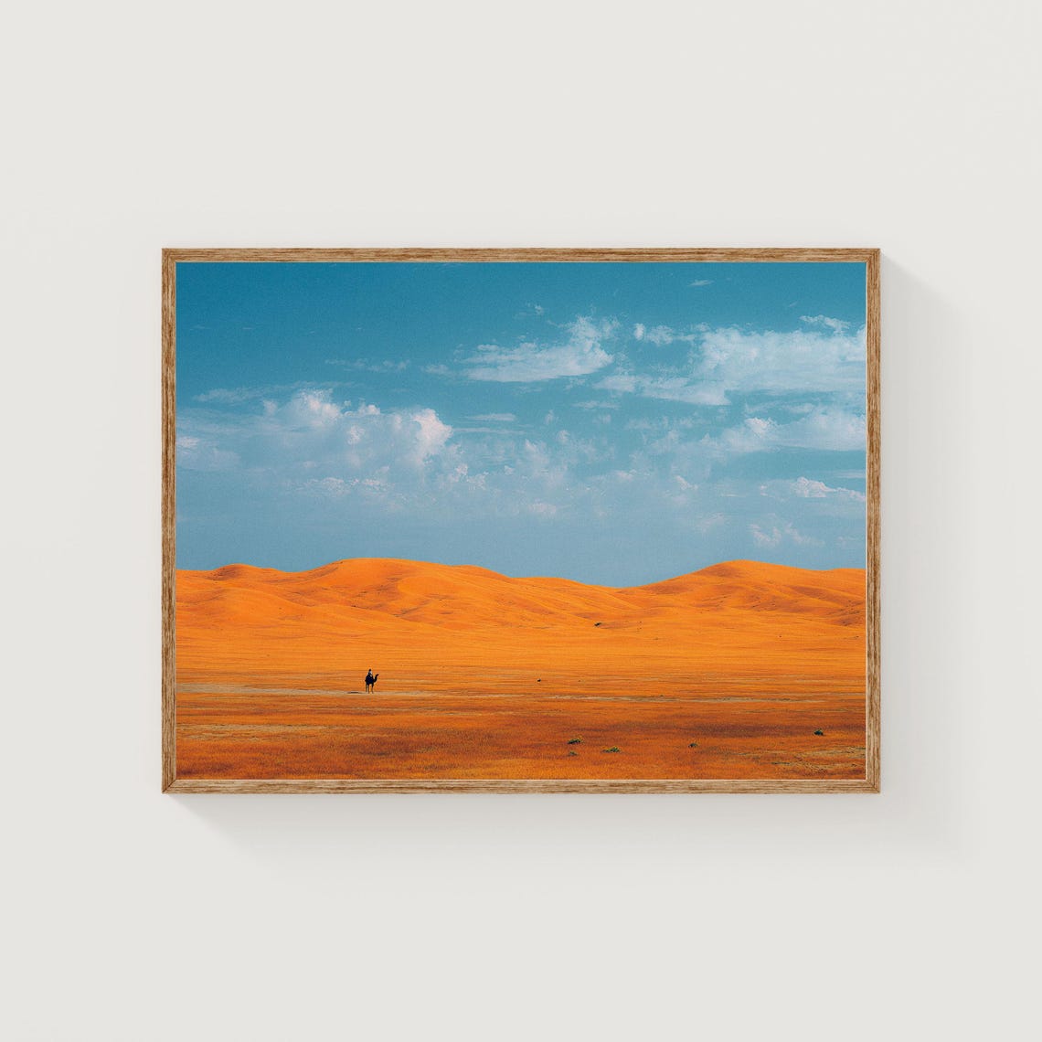 Golden Desert Dunes Fine Art Print Blue Sky Landscape