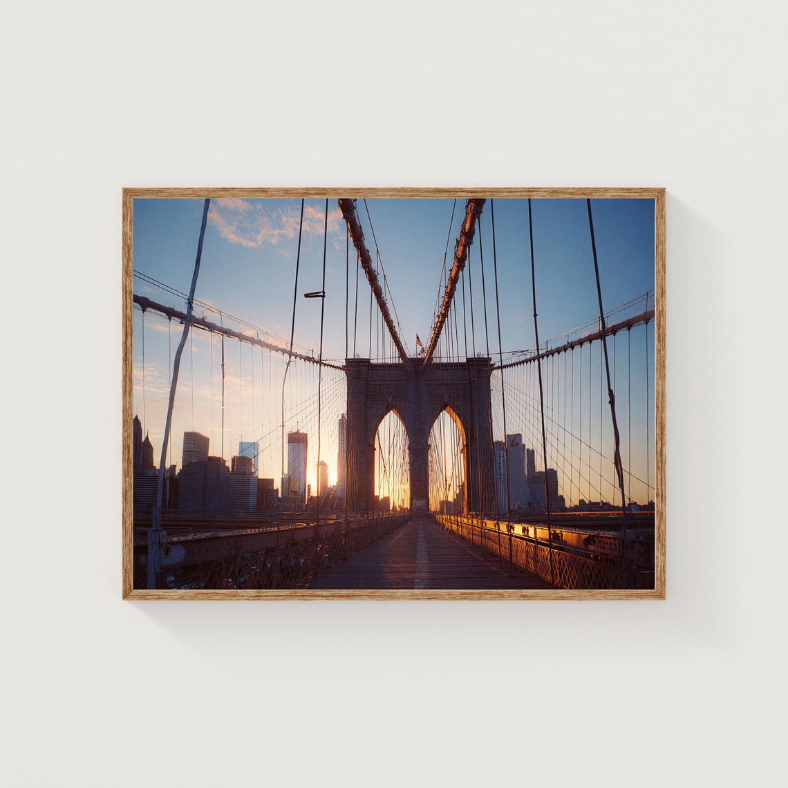 Brooklyn Bridge Sunrise Art Print Golden Hour New York City Skyline