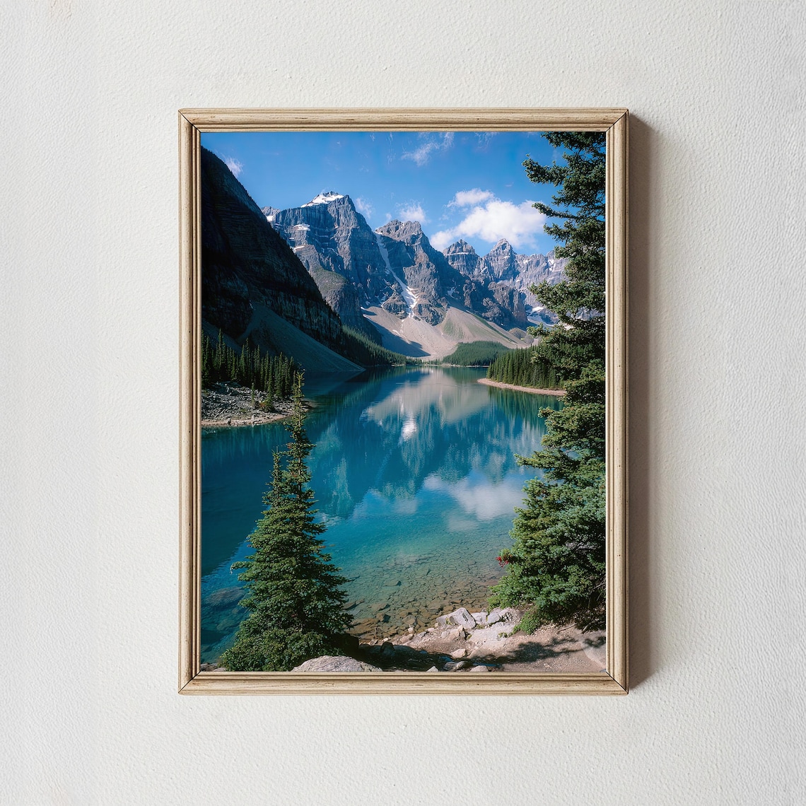 Moraine Lake Turquoise Reflection Ten Peaks Banff Canada Poster