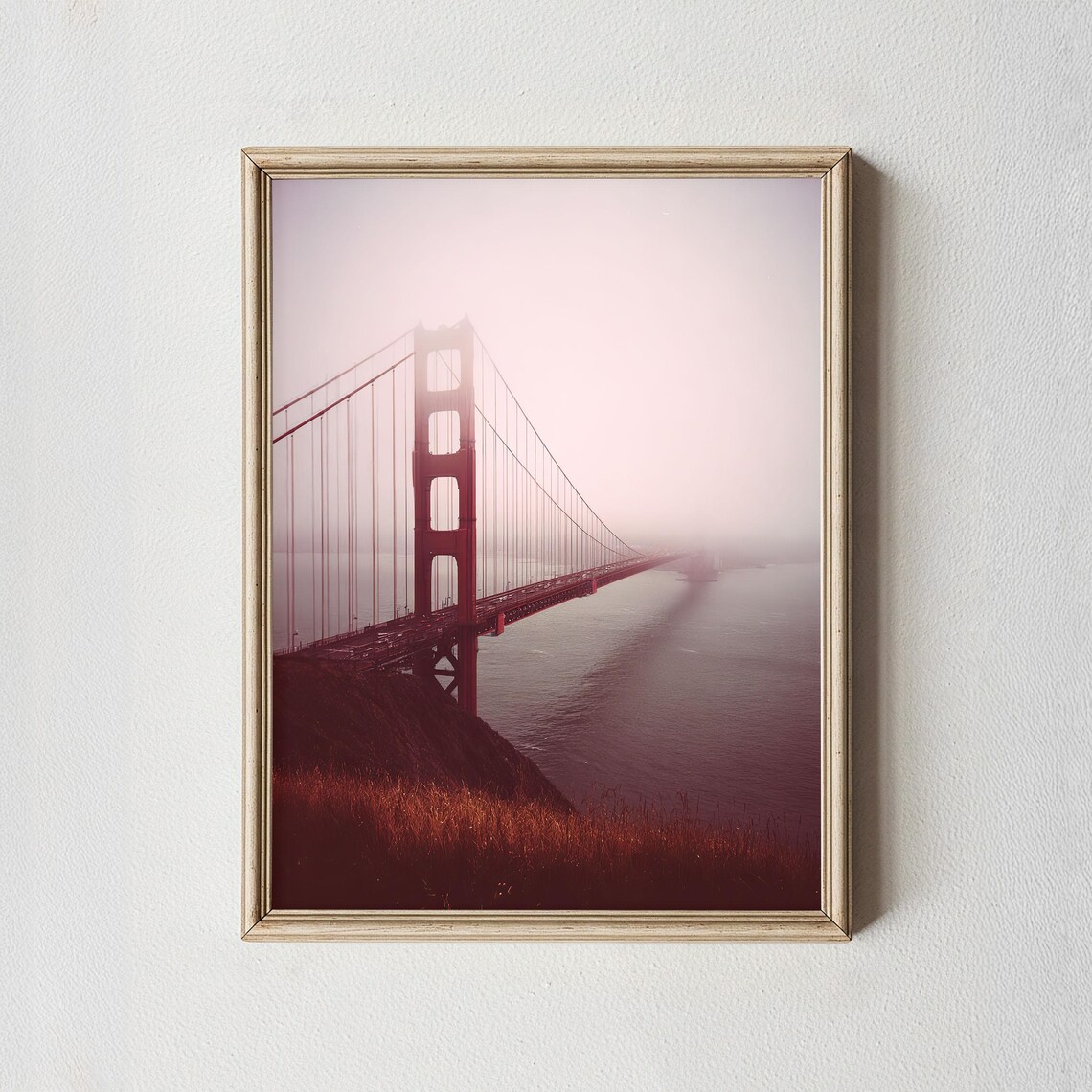 Foggy Golden Gate Bridge San Francisco Moody Coastal Photo Poster