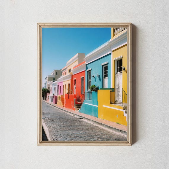 Bokaap Photography Print Cape Town Colorful Houses Vibrant Wall Art
