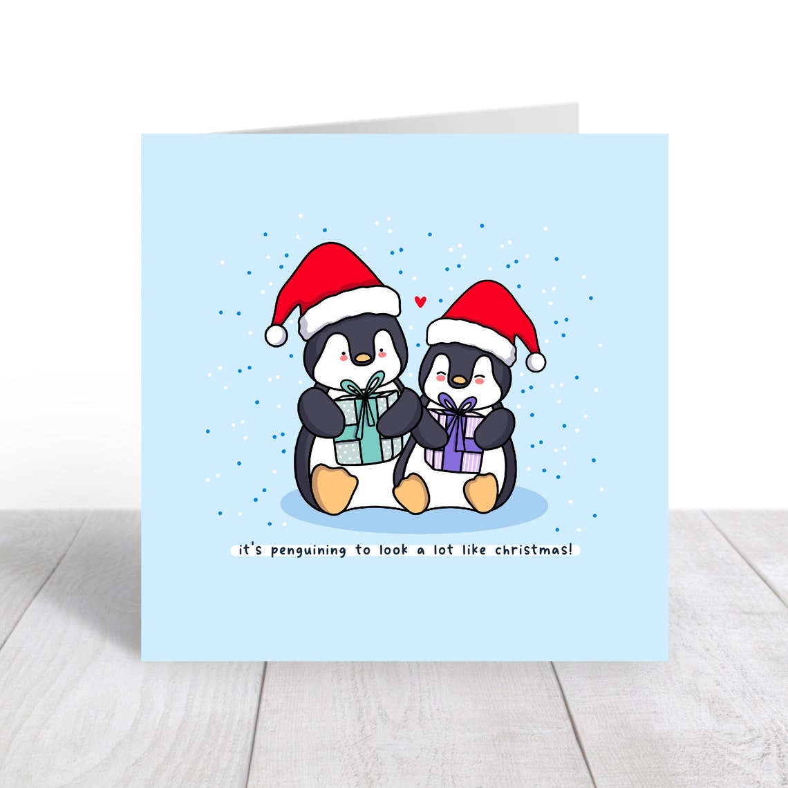 Its Penguining To Look A Lot Like Christmas Illustrated Card Print - Image 5