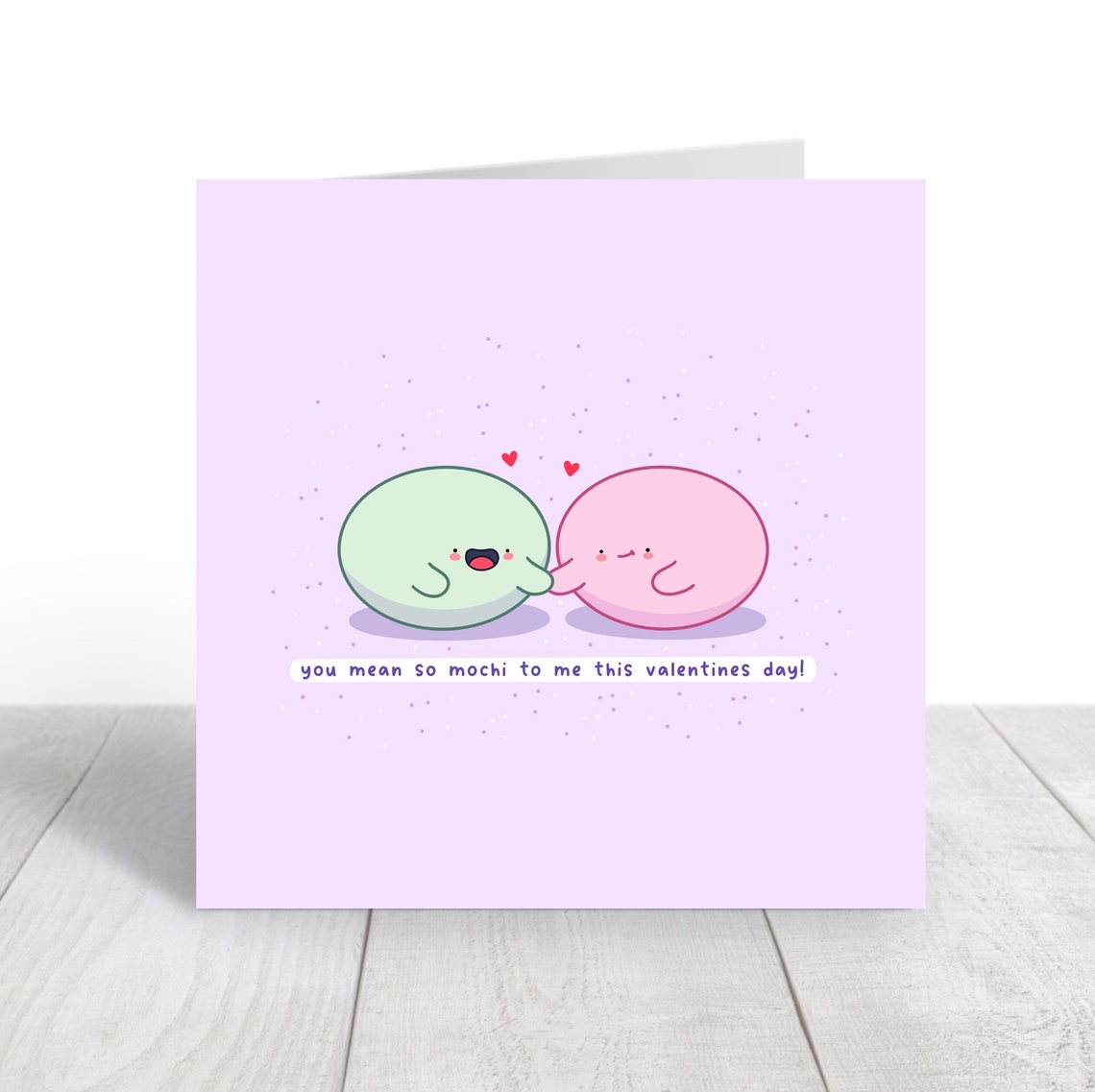 You Mean So Mochi to Me Cute Mochi Pair Valentine Card Poster - Image 4