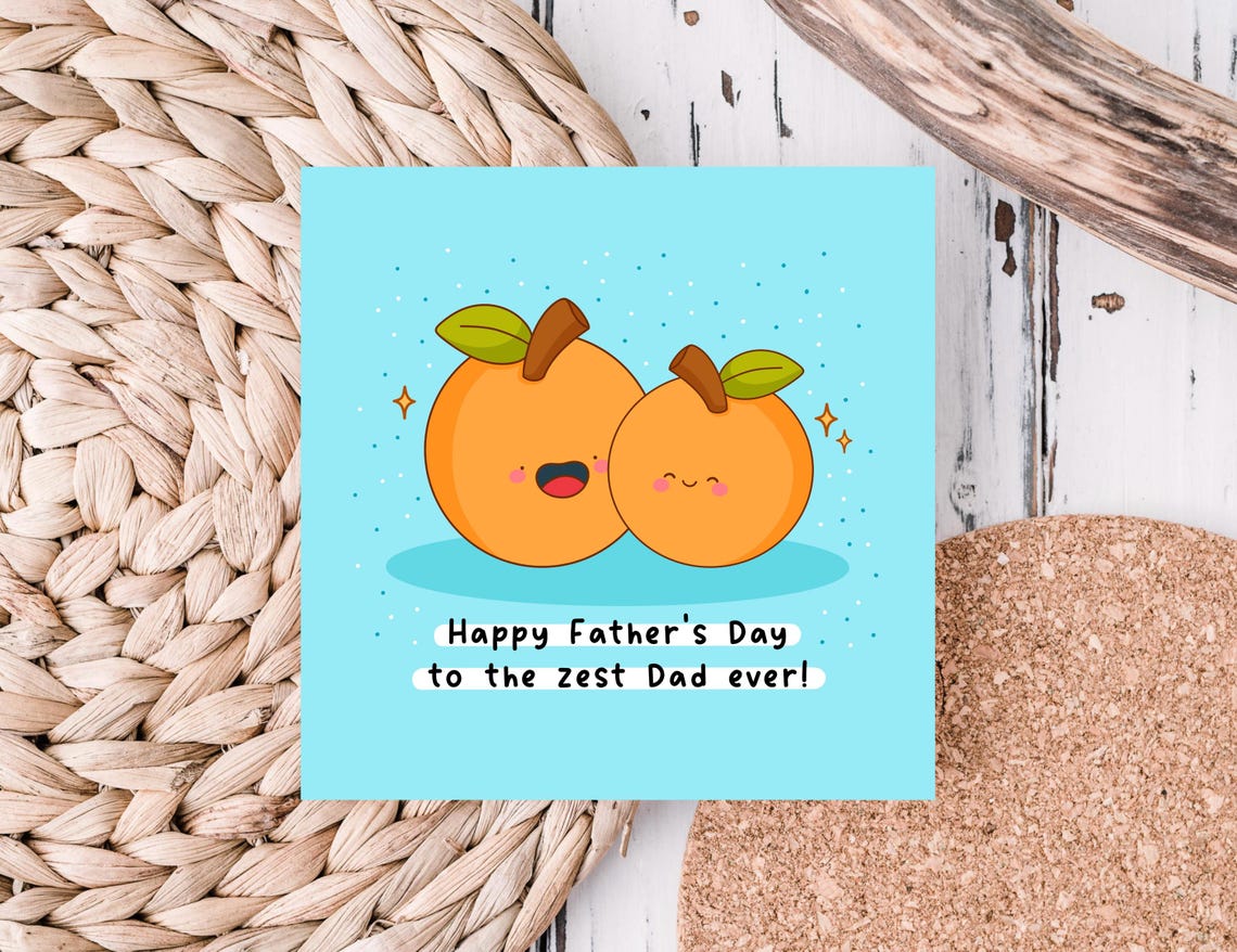 Happy Fathers Day To The Zest Dad Ever Kawaii Orange Fruit Poster - Image 5